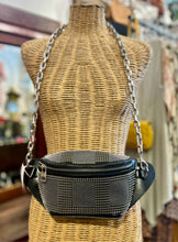 Load image into Gallery viewer, Alexander McQueen Black & silver Leather Studded chain link Purse