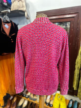 Load image into Gallery viewer, in bed with you pink, blue, white Wool Print Zip Up Jacket