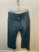 Load image into Gallery viewer, CHLOE Blue Cotton Denim brown acccents wide leg Jeans