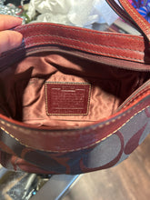 Load image into Gallery viewer, Coach Dark Red canvas & leather Monogram brass accents Small Purse