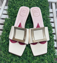 Load image into Gallery viewer, Roger Vivier Ivory Patent Leather Open Toe buckle detail sandals, Size 41
