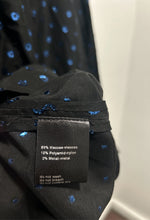 Load image into Gallery viewer, AKRIS black & blue Viscose metallic dot Longsleeve sheer Top, Size 14