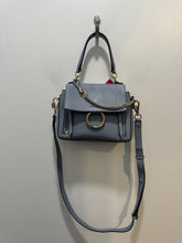 Load image into Gallery viewer, CHLOE Dusty Blue Leather Logo Size Small crossbody Purse