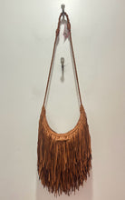 Load image into Gallery viewer, en shalla Tan Leather fringe crossbody Purse
