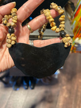 Load image into Gallery viewer, Vintage brown & black bamboo resin statement earrings & Necklace Set
