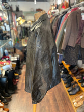 Load image into Gallery viewer, Lioness onyx button down leather Jacket, Size XL