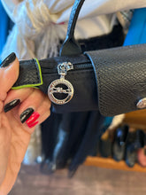 Load image into Gallery viewer, Longchamp Black & Green Nylon W/Leather mini Crossbody Purse