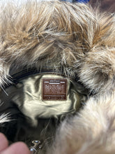 Load image into Gallery viewer, Coach Chestnut Leather W/lace up & coyote fur detail RARE Purse