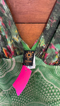 Load image into Gallery viewer, Jean P.Gaultier Soleil Green Polymide Floral ruched Sleeveless Dress, Size M
