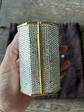 Load image into Gallery viewer, Judith Leiber Gold swarovski crystals Mini evening purse w/chain strap, AS IS missing crystals, duster included