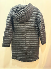 Load image into Gallery viewer, Snowman New York Black Nylon quilt pattern W/Hooded Down Coat, Size Small