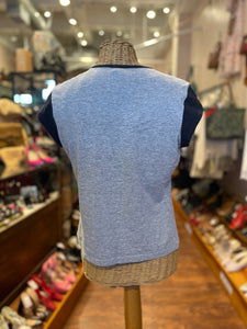 Vintage Versace Sport Gray & Blue Print T Shirt, Size M (runs small)