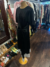 Load image into Gallery viewer, STAUD Black & Gray Silk Blend lace detail midi Dress