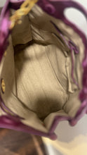 Load image into Gallery viewer, Tory Burch Purple & Blue Geometric Size Tote chain strap Purse