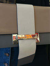 Load image into Gallery viewer, Prada white, beige, grey silver hardware rectangle crossbody Purse