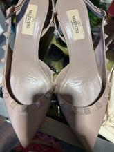 Load image into Gallery viewer, Valentino Blush Pink Leather Rockstud Slingback kitten heel, Box included,Size 36