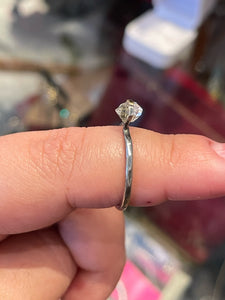 Melissa Joy Manning Silver 925 Herkimer Diamond Ring, Size 6