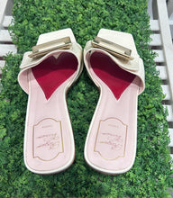 Load image into Gallery viewer, Roger Vivier Ivory Patent Leather Open Toe buckle detail sandals, Size 41