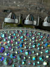 Load image into Gallery viewer, Christian Louboutin beige & silver swarovski crystals clutch Purse, AS IS missing strap