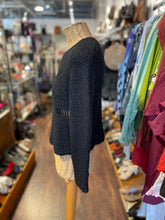 Load image into Gallery viewer, Raquel Allegra Black alpaca blend Woven Gently worn Sweater, Size 0=XS