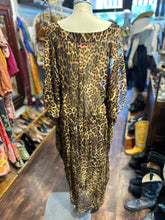 Load image into Gallery viewer, Nili Lotan brown & black Silk Leopard kaftan sheer Dress, Size M/L
