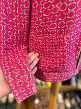 Load image into Gallery viewer, in bed with you pink, blue, white Wool Print Zip Up Jacket