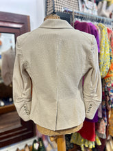 Load image into Gallery viewer, Veronica Beard White & beige Cotton Blend Stripe Blazer cinched sleeves Jacket
