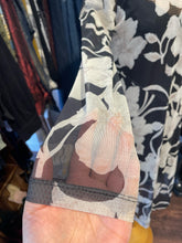 Load image into Gallery viewer, ALL SAINTS Black & Gray Poly Blend Floral sheer Dress, Size 8