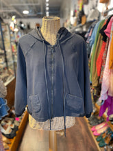 Load image into Gallery viewer, KristenseN du Nord Almost Black Cotton Blend trim design Hoodie Sweater, Size 2=Medium