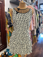 Load image into Gallery viewer, RED Valentino white & black sleeveless bow print Ruffle Dress, Size S Gently Worn