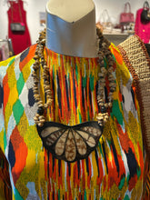 Load image into Gallery viewer, Vintage brown & black bamboo resin statement earrings & Necklace Set