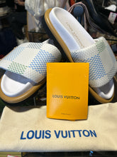 Load image into Gallery viewer, Louis Vuitton White, Green & Blue Slide sandal duster incl., Size 6