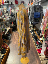 Load image into Gallery viewer, Ichi Antiguites yellow, multi Linen Plaid Relaxed Fit Button Up Dress, Size M/L