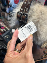 Load image into Gallery viewer, Coach Chestnut Leather W/lace up & coyote fur detail RARE Purse