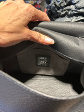Load image into Gallery viewer, Grey New York Black Leather Satchel "Like New" Purse, duster incl.