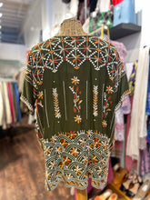 Load image into Gallery viewer, Johnny Was green,orange & white Rayon embroidered NWT! Top
