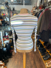 Load image into Gallery viewer, Veronica Beard white, green & pink Viscose blend striped Longsleeve Top, Size S