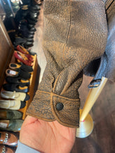 Load image into Gallery viewer, Michael Hoban Brown genuine leather worn in look belted Jacket, AS IS tear in lining, Size L