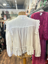 Load image into Gallery viewer, ISABEL MARANT White Blend Prairie style Button Up Top