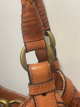 Load image into Gallery viewer, Cole Haan almond Leather Woven Size triangle tote shoulder bag Purse