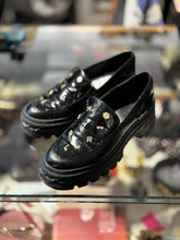 Load image into Gallery viewer, Karl Lagerfeld Black Leather Embellished Loafer, Size 8.5