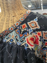 Load image into Gallery viewer, Johnny Was Navy Cupra Floral Longsleeve Button Up Top, Size XL