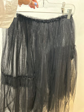 Load image into Gallery viewer, Comme des Garcons Black Nylon tulle assymetrical hem Skirt, Size S
