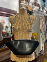 Load image into Gallery viewer, Alexander McQueen Black & silver Leather Studded chain link Purse
