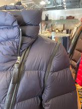Load image into Gallery viewer, Mackage Navy Nylon quilt pattern Puffer asymmetrical Jacket