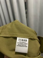 Load image into Gallery viewer, STAUD olive Green Cotton Blend button down puff sleeve Dress, Size XS