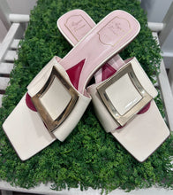 Load image into Gallery viewer, Roger Vivier Ivory Patent Leather Open Toe buckle detail sandals, Size 41