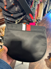Load image into Gallery viewer, FURLA Black/Red/Beige Nylon Stripe crossbody Purse