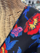 Load image into Gallery viewer, Diane Von Furstenberg black, blue & pink Viscose blend Floral Maxi Dress, Size 10