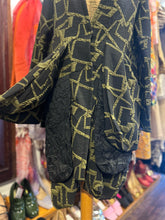 Load image into Gallery viewer, Heydari Green and black Polyester Abstract open longsleeve Jacket